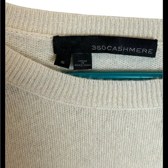 Cashmere 360 White Pink Ombré Oversized Sweater Size Small - Picture 2 of 5